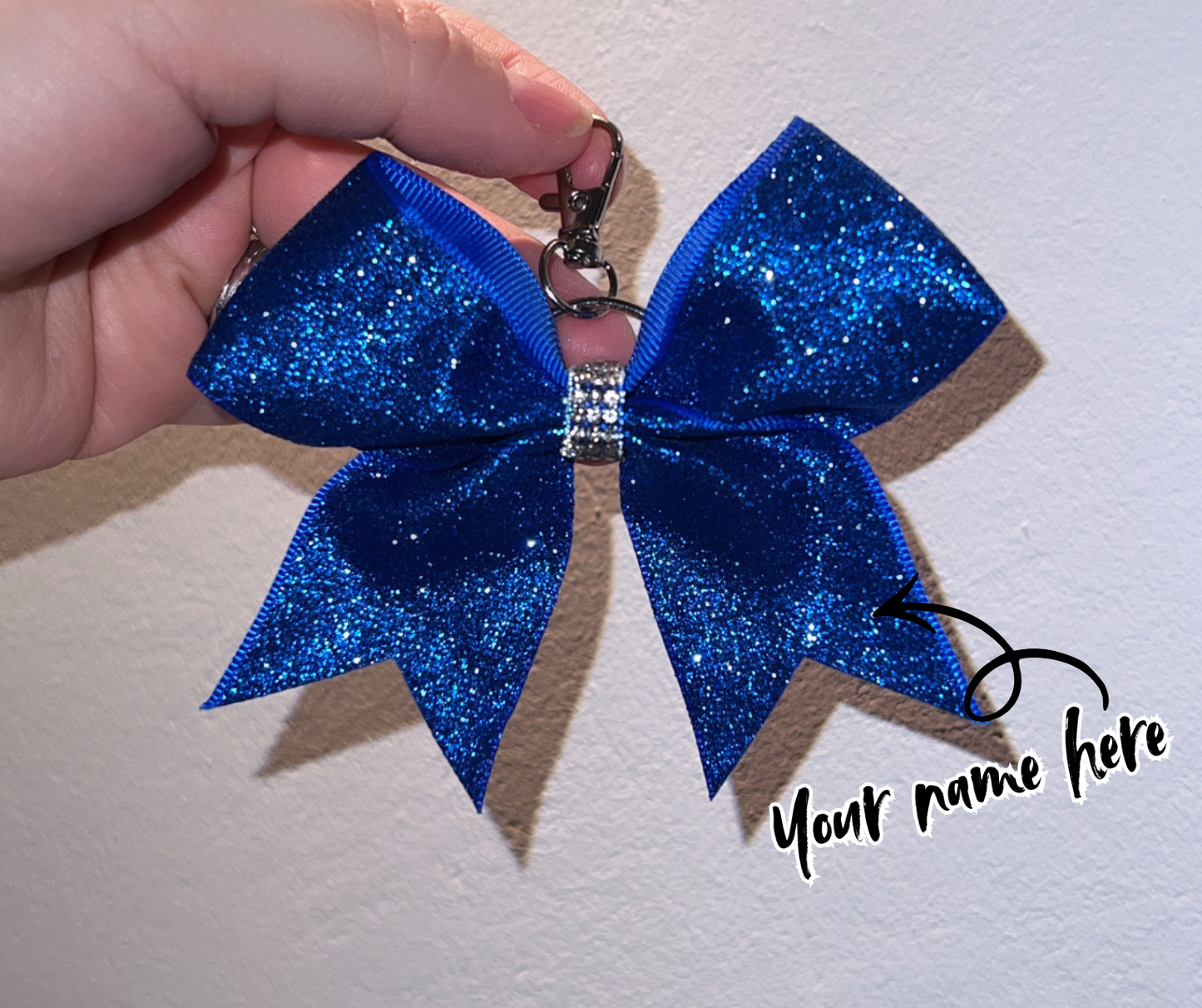Cheer Bow Charm – Perfect for Bags & Keys BLUE