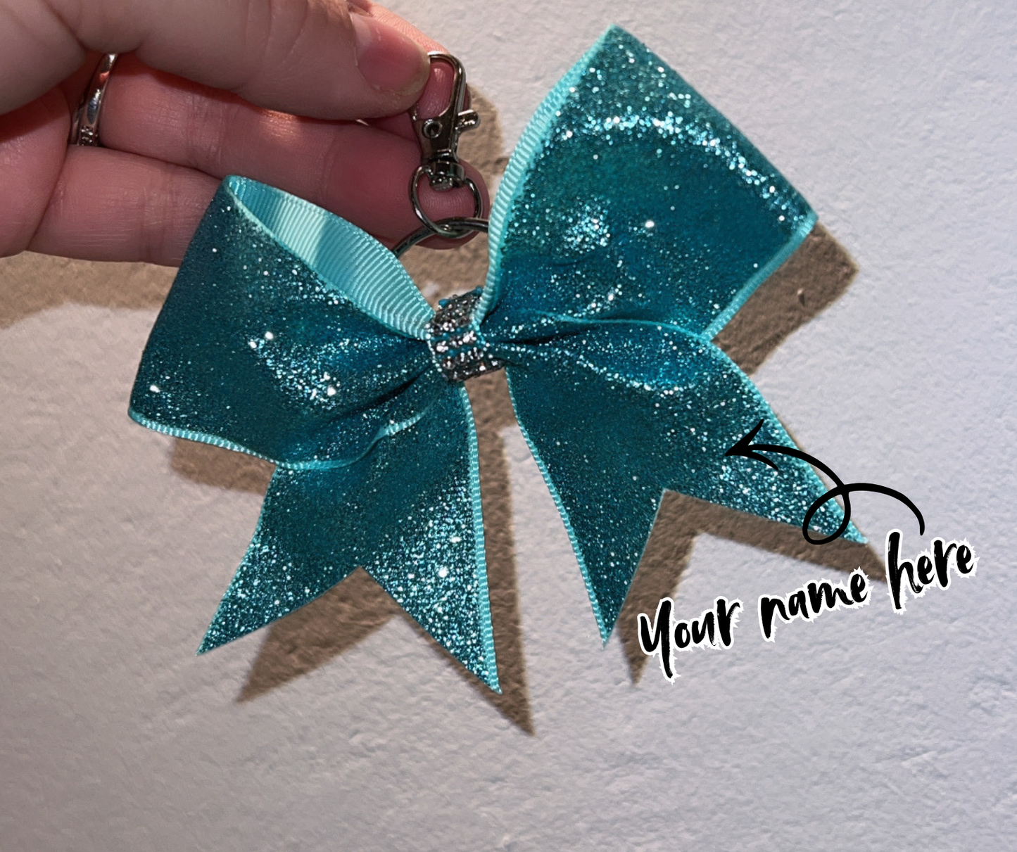 Cheer Bow Charm – Perfect for Bags & Keys AQUA